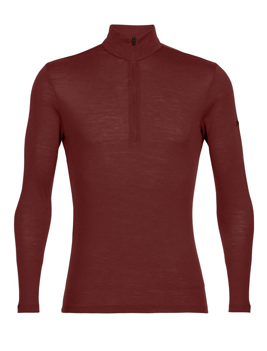 Icebreaker Merino 175 Everyday Long Sleeve Half Zip Thermal Top Férfi Base Layers Piros | HU 1370BEXC